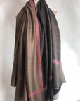 Charcoal Gray Pashmina Shawl Hashidar Embroidery - the Atelier H