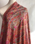 Dancing Almond Design Sozni Jamawar Embroidery Pashmina Shawl - the Atelier H