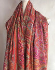 Dancing Almond Design Sozni Jamawar Embroidery Pashmina Shawl - the Atelier H