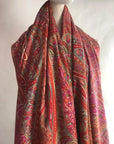 Dancing Almond Design Sozni Jamawar Embroidery Pashmina Shawl - the Atelier H