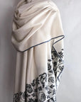 White Kani Palla Pashmina Shawl 2.5 Yard Chinar Design - the Atelier H