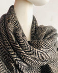 Extra Warm Herrington Bone IKAT Weave Pashmina Shawl - the Atelier H