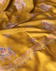 Extra Fine Mustard Floral Design Pashmina Shawl - the Atelier H