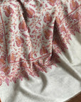 Saffron Floral Design Sozni Jamawar Pashmina Shawl - the Atelier H