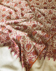 Saffron Floral Design Sozni Jamawar Pashmina Shawl - the Atelier H