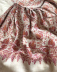 Saffron Floral Design Sozni Jamawar Pashmina Shawl - the Atelier H