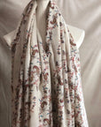 White Paisley Silk Embroidery Pashmina Shawl - the Atelier H