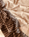 Beige Sozni Jamawar Pashmina Shawl Diamond Design - the Atelier H