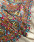 Classic Almond Palla Embroidery Pashmina Shawl - the Atelier H