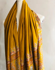 Mustard Paisley Design Embroidery Pashmina Shawl - the Atelier H