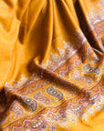 Mustard Paisley Design Embroidery Pashmina Shawl - the Atelier H