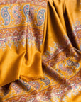 Mustard Paisley Design Embroidery Pashmina Shawl - the Atelier H