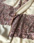 Classic Paisley Design Embroidery Pashmina Shawl - the Atelier H