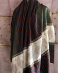 Stripes Design Palla Embroidery Pashmina Shawl - the Atelier H