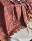 Mughal Garden Sozni Jamawar Embroidery Pashmina Shawl - the Atelier H