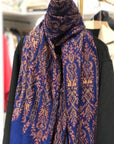 Persian Blue Tor Design Sozni Jamawar Pashmina Shawl - the Atelier H