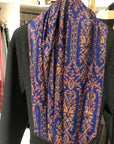 Persian Blue Tor Design Sozni Jamawar Pashmina Shawl - the Atelier H