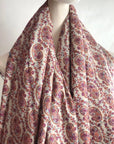 White Paisley Design Sozni Jamawar Pashmina Shawl - the Atelier H