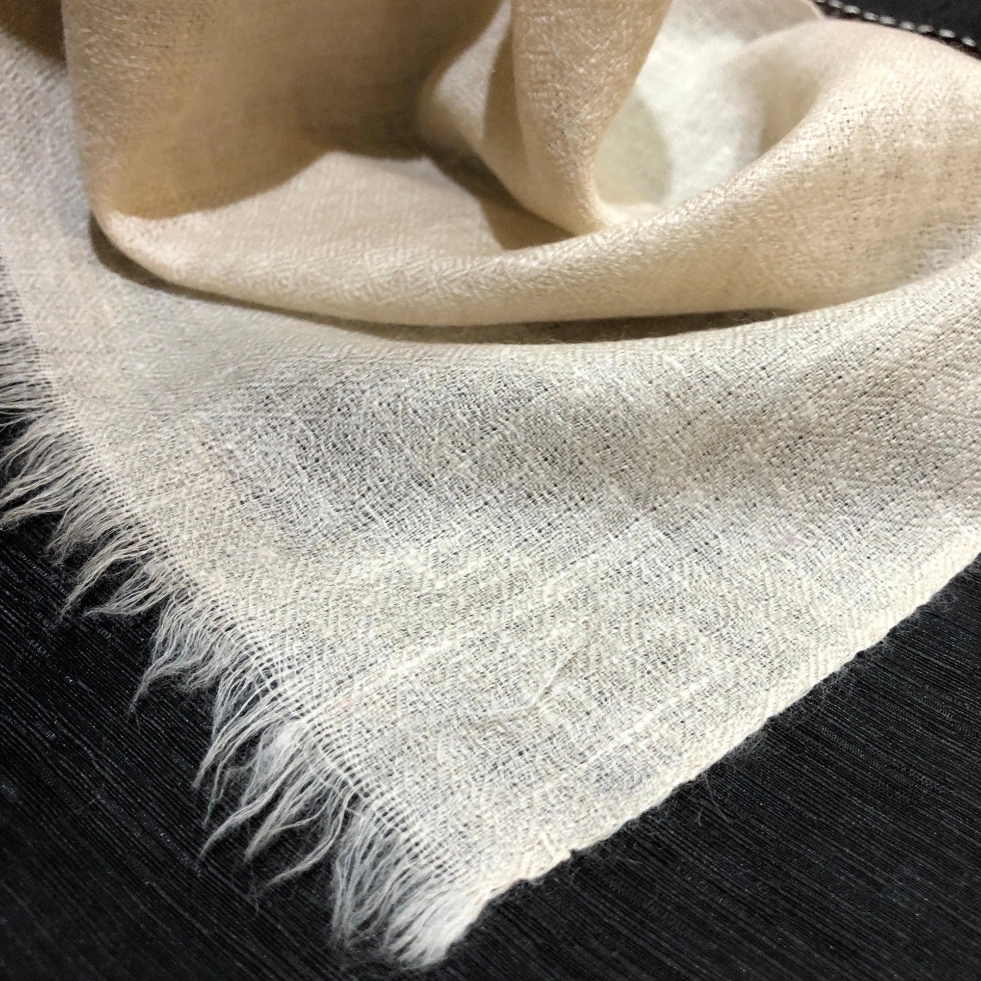 Natural White Handmade Plain Pashmina Shawl - the Atelier H